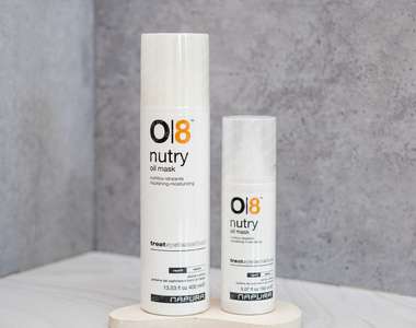 О8 Nutry - Питательная маска-масло для сухих волос с протеинами кашемира и маслом манго и амлы, 400 мл