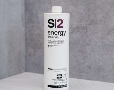 S2 Energy - Укрепляющий шампунь против выпадения для слабых волос с биотином, протеинами пшеницы и эфирными маслами, 1000 мл