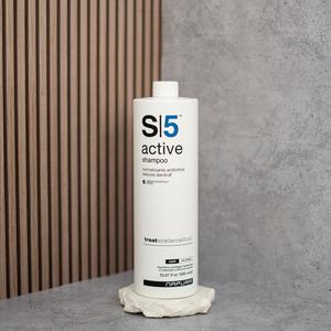 S5 Activ - Șampon calmant anti-mătreață cu pirocton olamină, proteine din grâu și uleiuri esențiale, 1000 ml